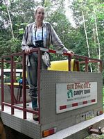 Liza on the birdmobile