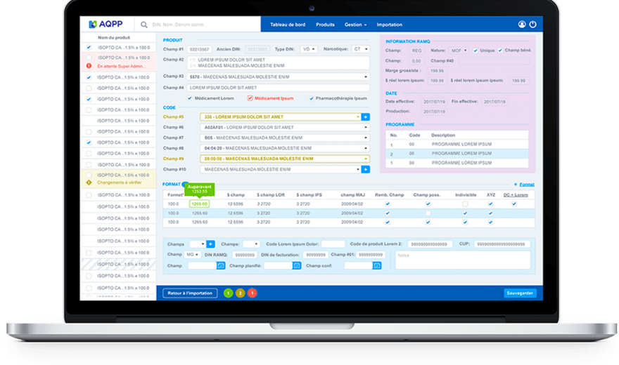 Outil de gestion d’une liste de médicaments provinciale