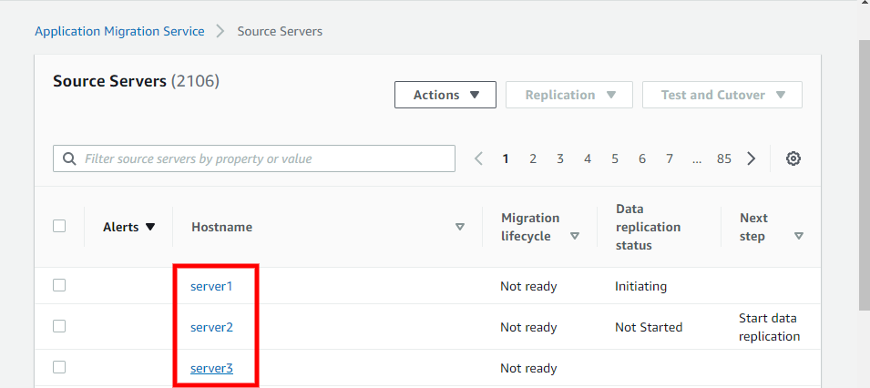 Launch settings - Application Migration Service