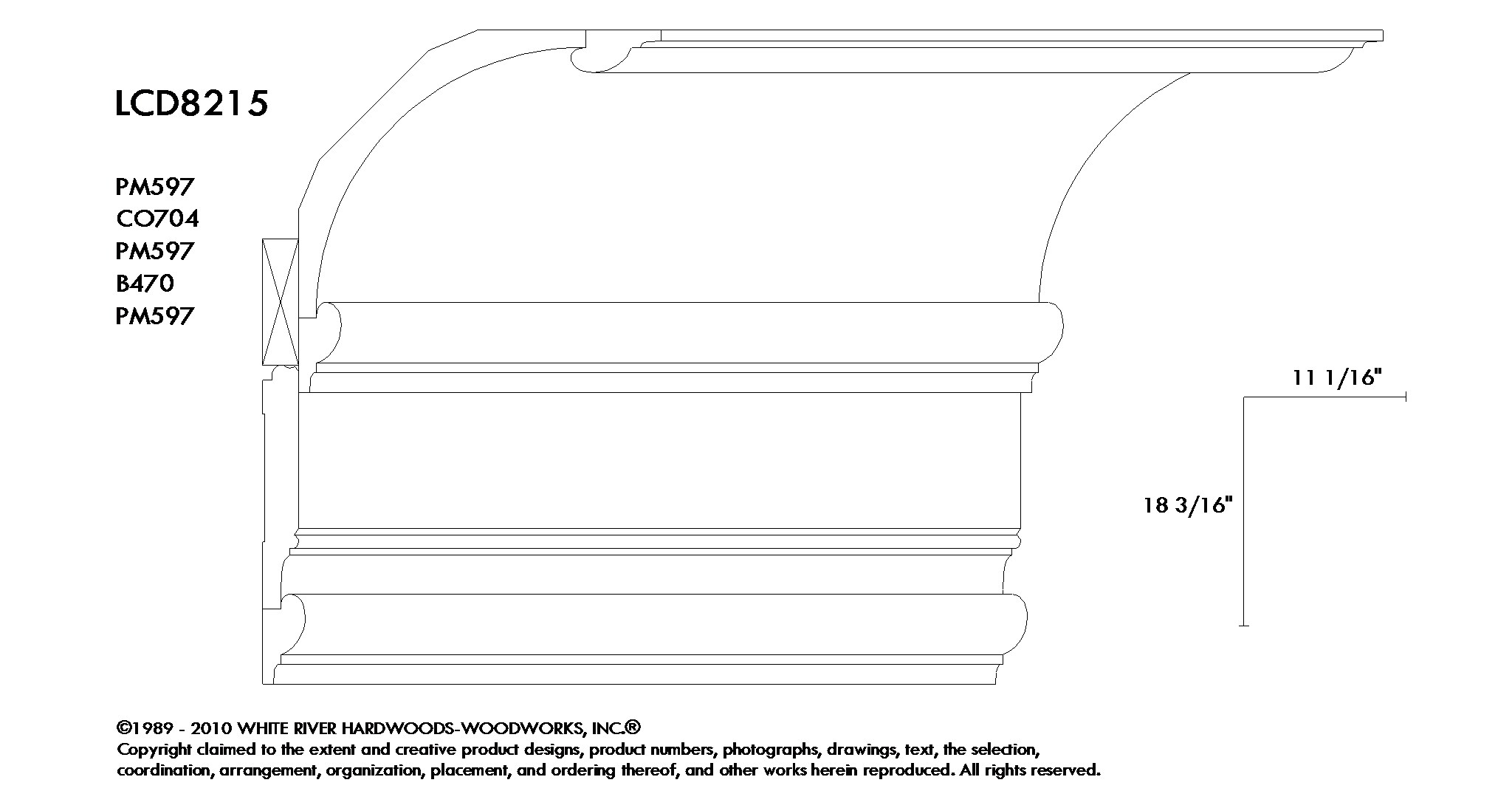 LCD - PM597, CO704, PM597, B470, PM597, 18 1 /4