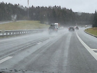 Natte sneeuw onderweg