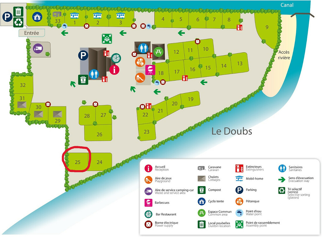 Plattegrond camping Ranchot