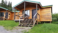 28-6-2023 onze cabin bij Sheep Mountain Lodge.