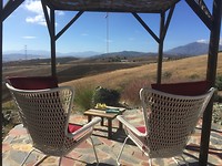 Terras bij de yurt