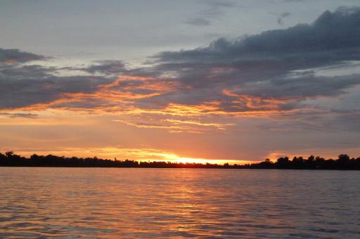 Zonsondergang vanaf een bootje