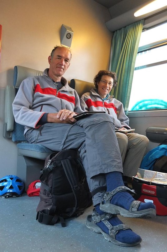 In de trein