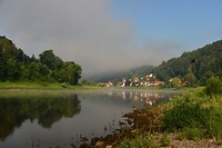 Stadt Wehlen in de vroege ochtend