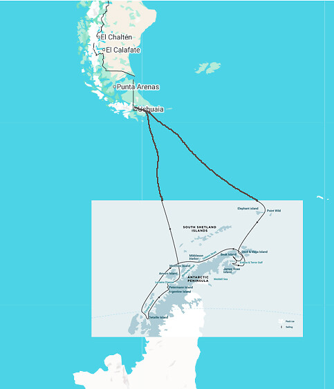 kaartje  antartica reis