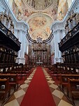 Kerk bij Stift St. Florian richting altaar
