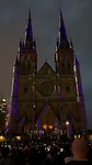 Lichtshow op de kathedraal met Kerst