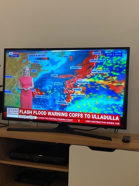 Weather update op tv