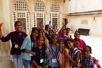 Schoolklasje in Amber Fort