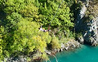 Bungee Jump van Kawarau Gorge Suspension Bridge
