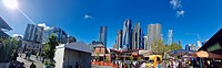 Skyline Melbourne vanaf Queen Victoria Market