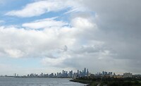 Skyline Melbourne van Point Ormond Lookout
