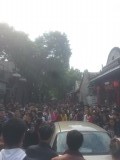 Een drukke Hutong straat