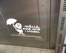 "s.v.p. niet in de lift plassen"