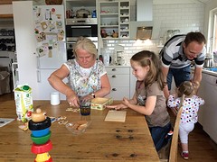 in het vakantiehuis van farmor en farfar