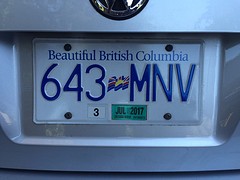 "Beautiful British Columbia" staat hier standaard op alle nummerborden