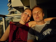 avondzon op het balkon