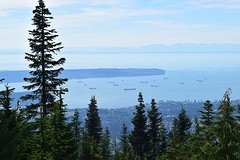 uitzicht vanaf Grouse Mountain op English Bay/Burrards's Inlet