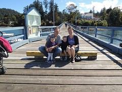 op de pier in Miners Bay