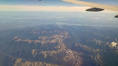 Rocky Mountains vanuit vliegtuig