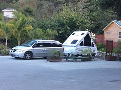 iets bescheidener caravans op deze camping bovenop de berg