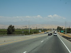 San Joaquin Valley met zicht op de Sierra Nevada