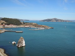 uitzicht vanaf de brug richting Sausalito/Tiburon