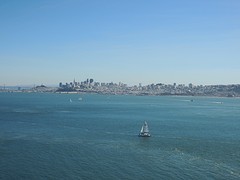 Downtown San Francisco vanaf Golden Gate Bridge