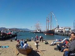 drukte bij de pieren vanwege Fleet Week