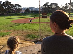 honkbal kijken in Golden Gate Park