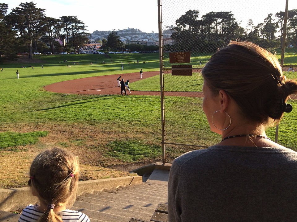 honkbal kijken in Golden Gate Park