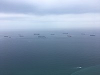 Overal schepen voor anker
