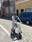 Kok op een elektrische scooter