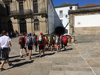 Wandelaars in Santiago