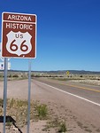 Route 66 naar Seligman Arizona