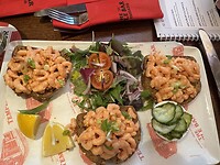 Toast with shrimps