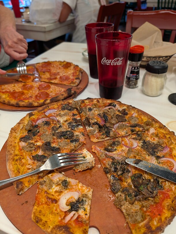Pizza eten
