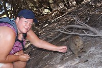 Op de foto met een Quokka