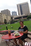 Lunchen in het park.
