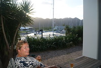 Met uitzicht op de haven.