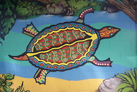 Aboriginal kunst op toilethuisje