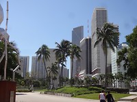 We verlaten downtown Miami.