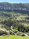 Mooie weg door Bighorn state park
