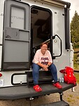 Genieten van het uitzicht op de camping