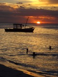 Zonsondergang aan het strand