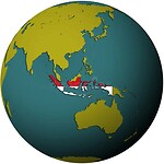 Wereldkaart met Indonesië.