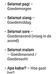 Groeten in het Indonesisch.